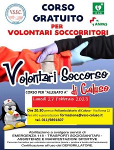 Locandina corso Volontari Soccprso Sud Canavese